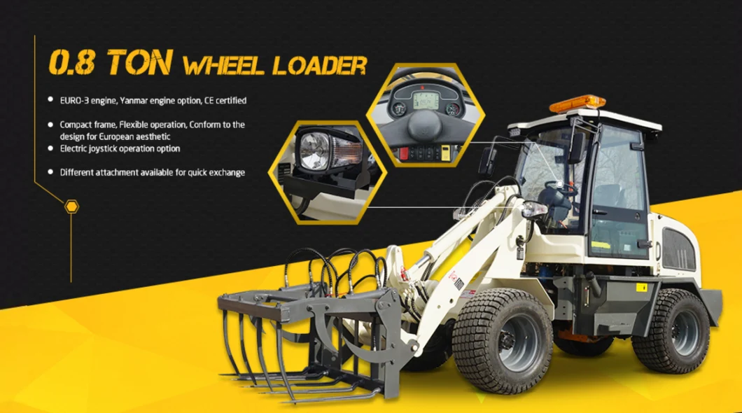 High-Quality 1500kg Mini Wheel Loader with Big Snow Wheels