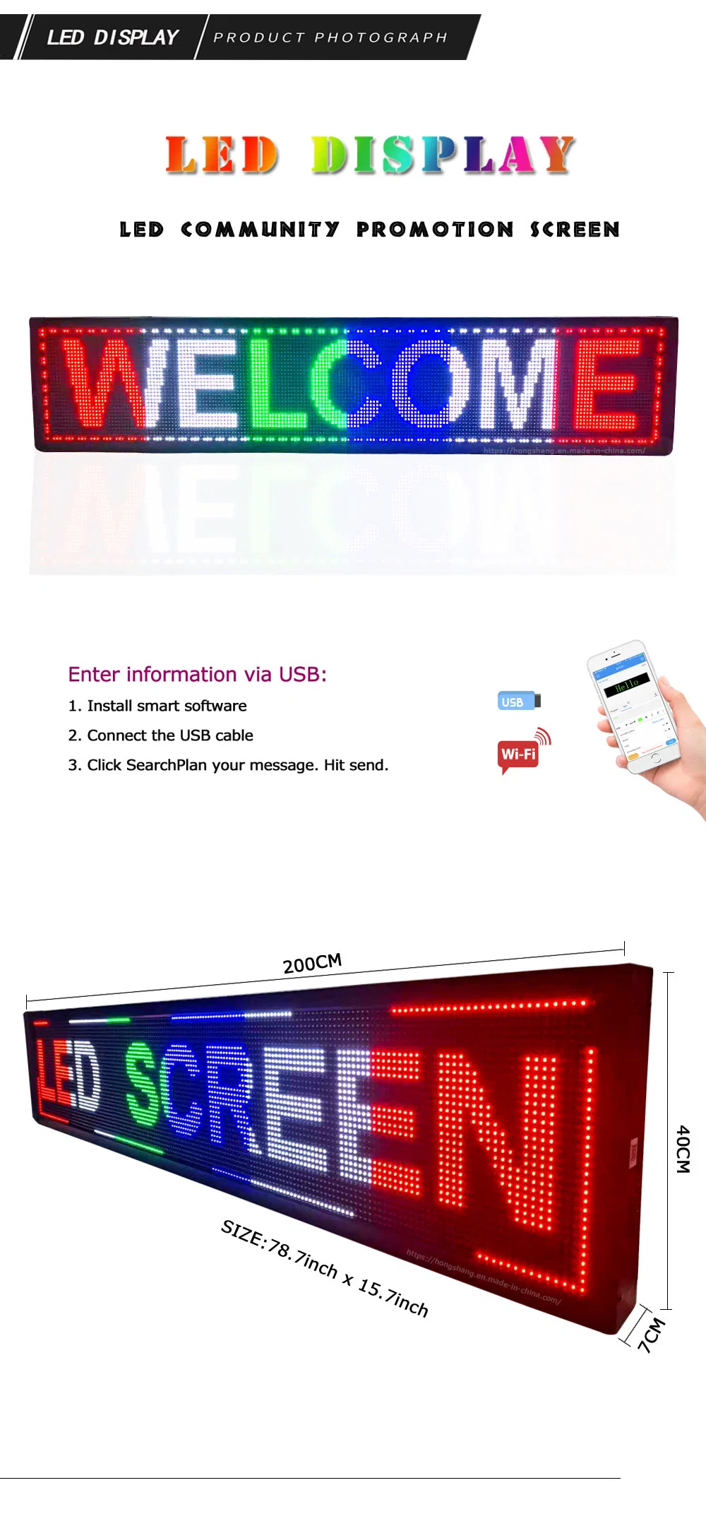 P10 Outdoor Mixed Color Publicity Display Signboard Information Board