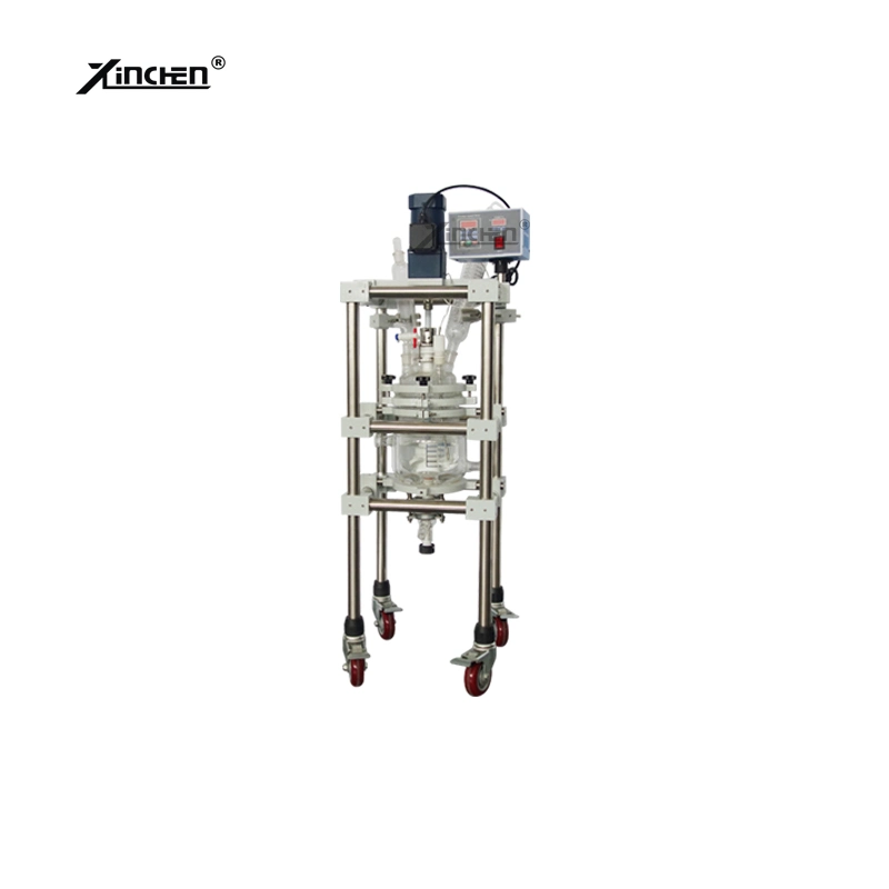 Continuous Ultrasonic Mixing Mechanical Seal Glass Reactor Full Automatic PLC Control System