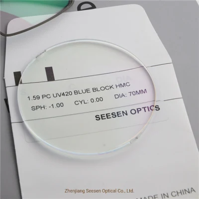 1.59 Polycarbonate Blue Cut UV420 PC Blue Block Optical Stock Lens Ophthalmic Lenses