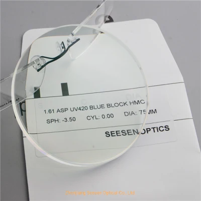 China Optical Lens Anti Blue Ray 1.61 UV420 Blue Cut Hmc Blue Cut UV420 Ophthalmic Lenses Manufacturers