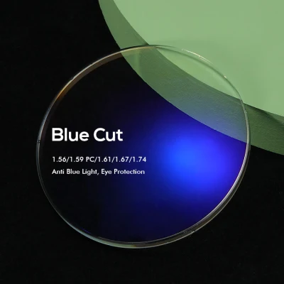 Blue Light Blocking Eyeglasses Lenses 1.56/1.59 PC/1.61/1.67 Hmc UV420 Protection Blue Cut Anti Blue Ray Optical Lens