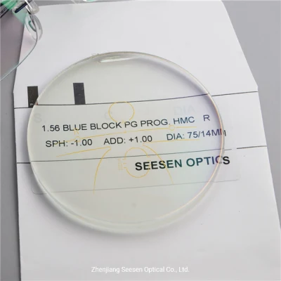 Ophthalmic Lenses Chinese Optical Lenses 1.56 Blue Cut UV420 Spin Photochromic Progressive Lens