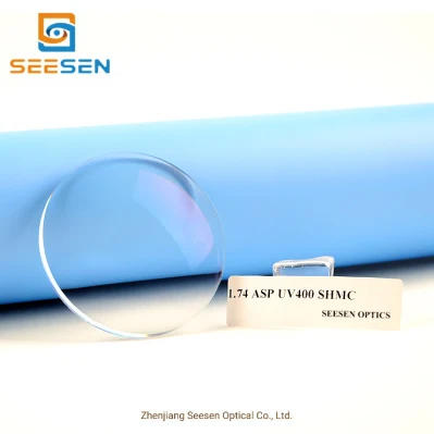 Ophthalmic Lens Manufacturers 1.74 Aspheric UV400 Shmc Single Vision Optical Lens