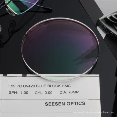 1.59 PC Polycarbonate UV420 Blue Cut Hmc Optical Lens Ophthalmic Lenses Spectacles
