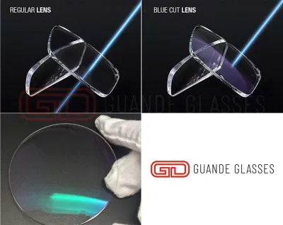 Cr-39 Lens Optical Lenses Glasses China 1.60 Clear Blue Cut Aspheric Single Cision Packing Protection