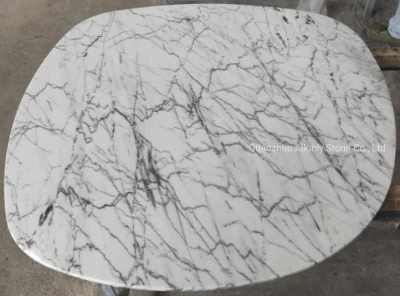 Dia 24 Inches Round Italian Bianco Carrara White Marble Table Tops