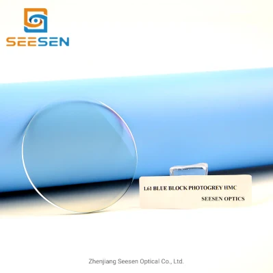 Fast Change Color Lens Blue Cut 1.61 Asp Photochromic Optical Lenses Blue Block Lens Price