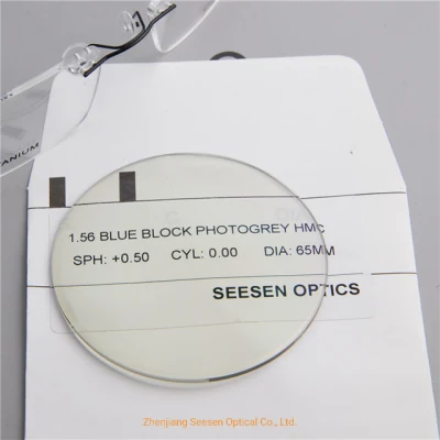 Manufacturer Lens Optical 1.56 UV420 Blue Cut Photochromic Hmc Ophthalmic Lenses Chinese