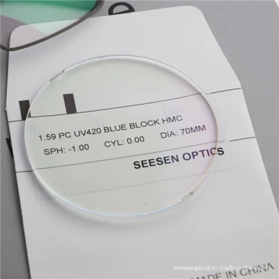 1.59 PC Polycarbonate UV420 Blue Cut Hmc Optical Lens Ophthalmic Lenses Spectacles