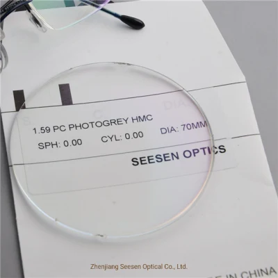 Ar Coating Optical Lens 1.59 Spin Polycarbonate Photochromic Hmc Transition Grey Lenses