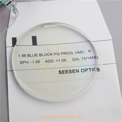 1.56 Blue Cut UV420 Spin Photochromic Progressive Eyeglass Optical Lenses Light Block Lenses
