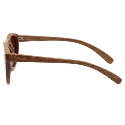 Polarized Lens with Colorful Mirror Ready to Ship and OEM Bamboo and Wooden Round Sunglasses