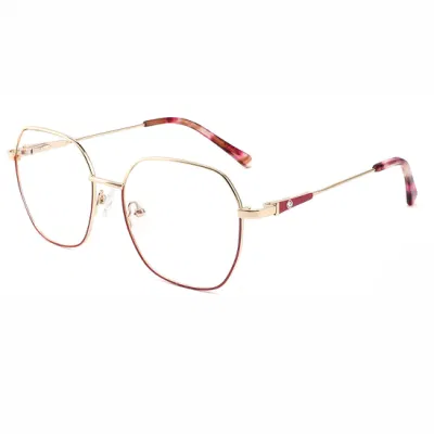 Wholesale Half Rim Plating Glasses Full Frame Eyewear Clear Lens Design Optical Frames