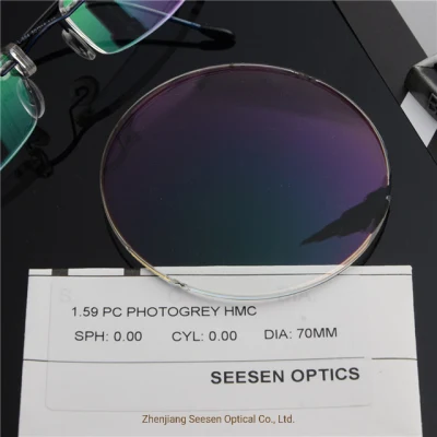 Ar Coating Optical Lens 1.59 Spin Polycarbonate Photochromic Hmc Transition Grey Lenses
