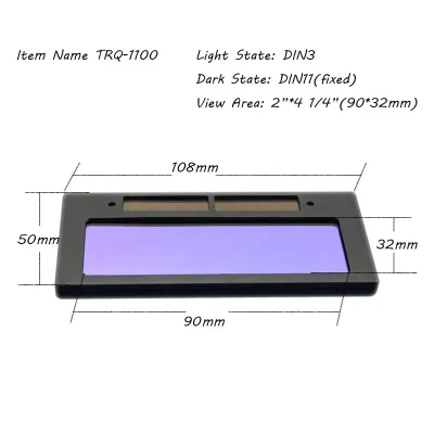 High Quality Blue Green Yellow True Color Solar Auto Darkening Welding Filter Lens