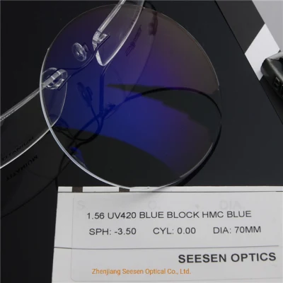China Factory Prescription Lens 1.56 Lenses Blue Light Cut UV420 Plastic Lens