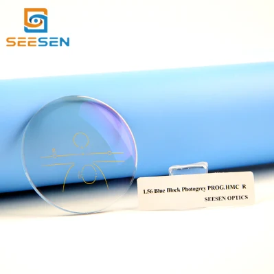 China Ophthalmic Lenses Chinese 1.56 Blue Cut UV420 Spin Photochromic Progressive Lens Optical Eyeglasses Lens