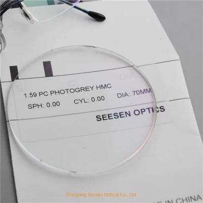 Green Transition Lenses 1.59 Spin Polycarbonate Photochromic Hmc Ophthalmic Lenses Spectacles