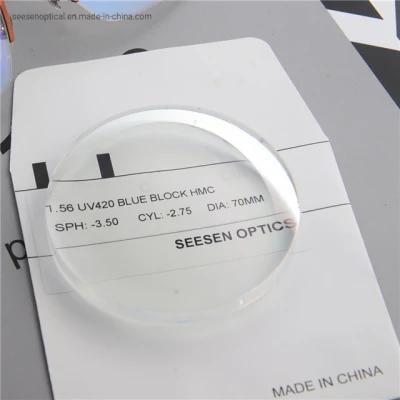 1.56 UV420 Blue Cut Ar Coating Optical Eye Lens Resin Lenses Blue Block Lenses