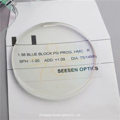 China Ophthalmic Lenses Chinese 1.56 Blue Cut UV420 Spin Photochromic Progressive Lens Optical Eyeglasses Lens