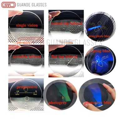 Cr-39 Lens Optical Lenses Glasses China 1.60 Clear Blue Cut Aspheric Single Cision Packing Protection