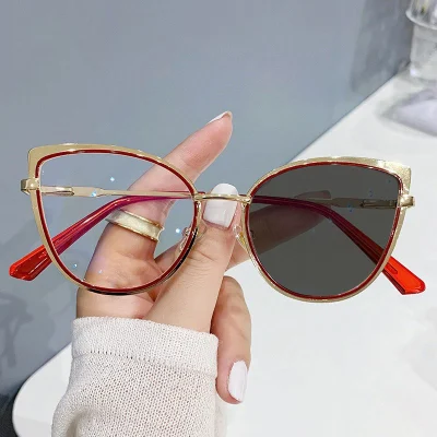 Color Changing Women Men Metal Frame Blue Light Blocking Optical Glasses Frames Photochromic Eyeglasses Frames Glasses