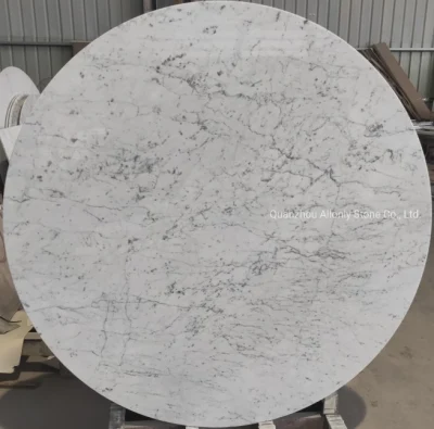 Dia 24 Inches Round Italian Bianco Carrara White Marble Table Tops