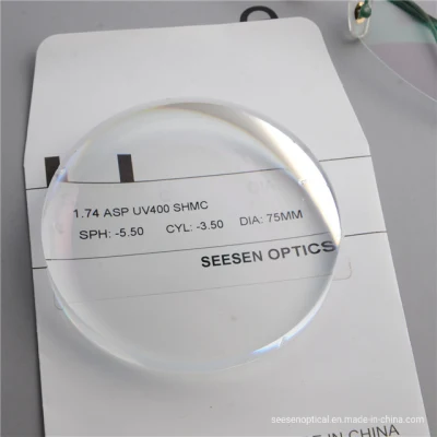 Super Hydrophobic 1.74 Asp UV400 Hard Multi Coated Aspheric Optical Lens