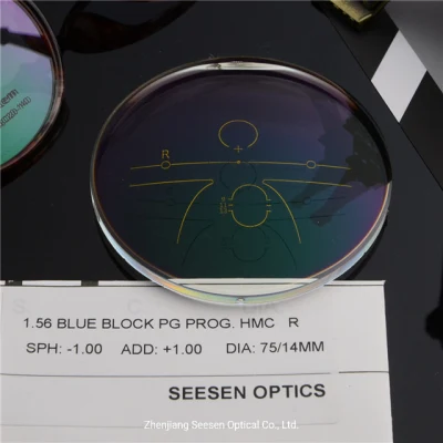China Ophthalmic Lenses Chinese 1.56 Blue Cut UV420 Spin Photochromic Progressive Lens Optical Eyeglasses Lens