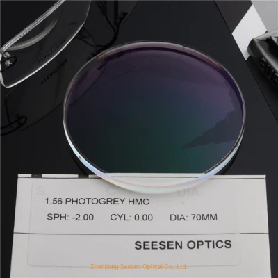 Chinese Nk55 Photogrey 1.56 Photochromic Hmc EMI Optical Lens Manufacturers in China