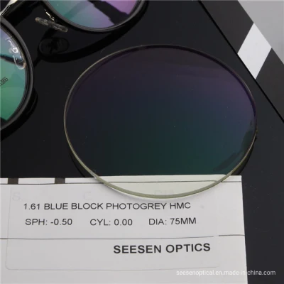 1.61 Asp UV420 Block Blue Light Optical Lens with Photochromic Film Eyeglasses Lenses
