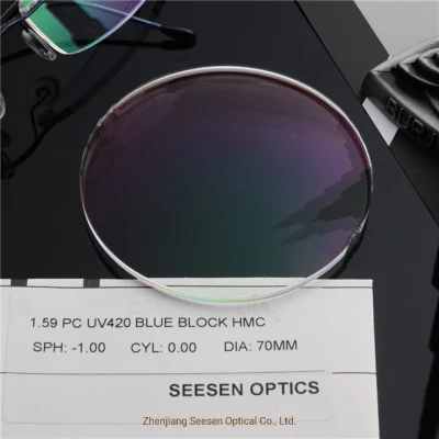 1.59 Polycarbonate Blue Cut UV420 PC Blue Block Optical Stock Lens Ophthalmic Lenses