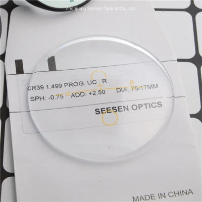 Optical Lens Suppliers Cr39 1.49 Uncoating Free Form Progressive Multifocal Glasses