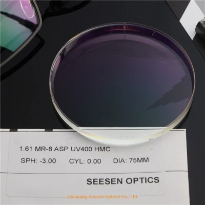 2022 Popular Single Vision Lens 1.61 Aspheric UV400 Hmc Eyewear Lenses