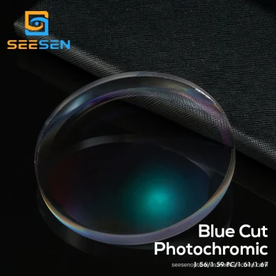1.56 Blue Cut UV420 Hmc Lenses Photochromic Photogrey Blue Light Blocking Optical Prescription Spectacle Resin Eyglasses Lens