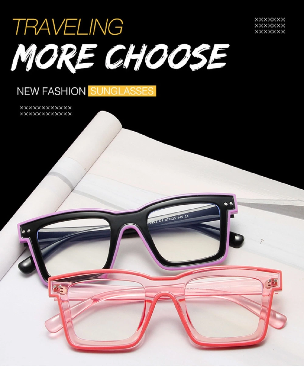 Oversized TR90 Square Eyewear High Quality Colorful Fashion HD Lens Anti-Blue Light Transparent Men Women Spectacles