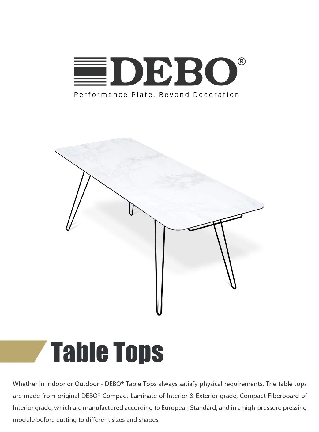 Debo Cement Bronze Decor Compact HPL Round Table Tops