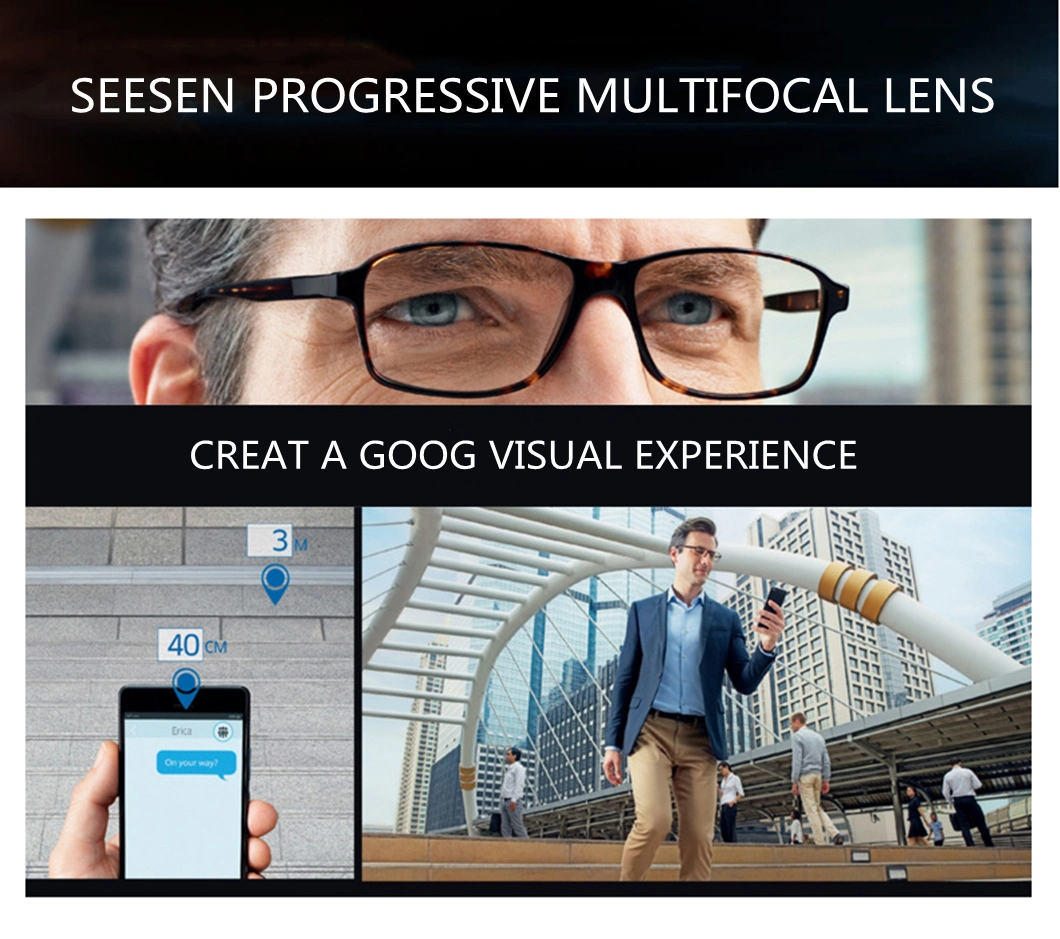 Multifocal Lens 1.59 Polycarbonate Progressive Spectacle Lenses for Far and Near Vision