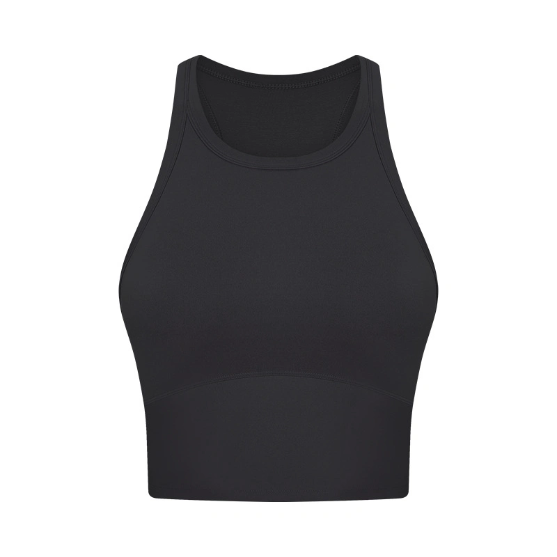 Women Sleeveless Round Neck Crop Tank Top Workout Yoga