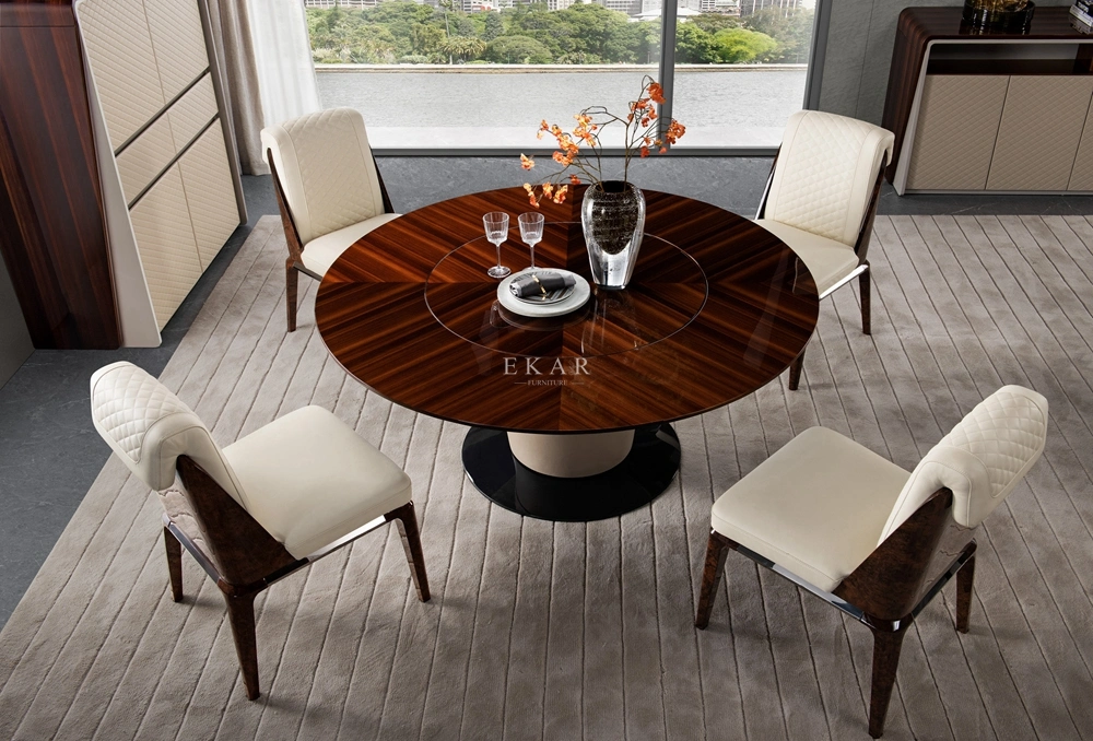 Round Dining Tables Set Patio Room Wood Top for 4 Seat New Luxury Dining Table and Chairs