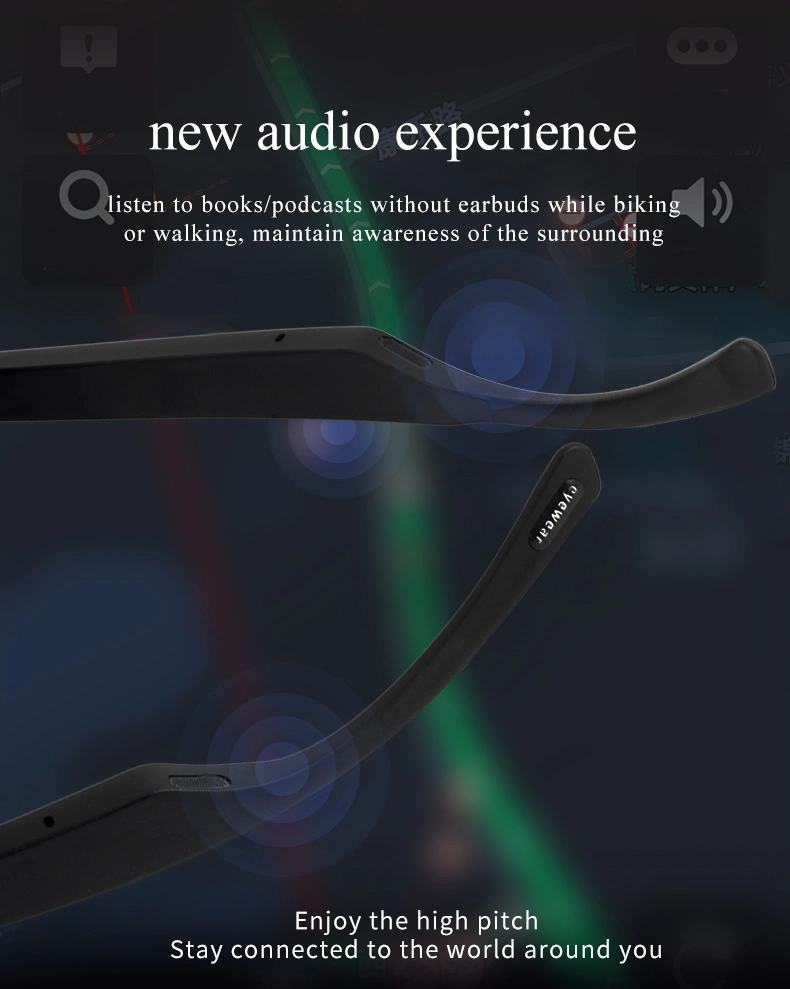 Waterproof Bluetooth Polarized Sunglasses, Smart Safety Glasses Support Hands-Free Call Music Audio