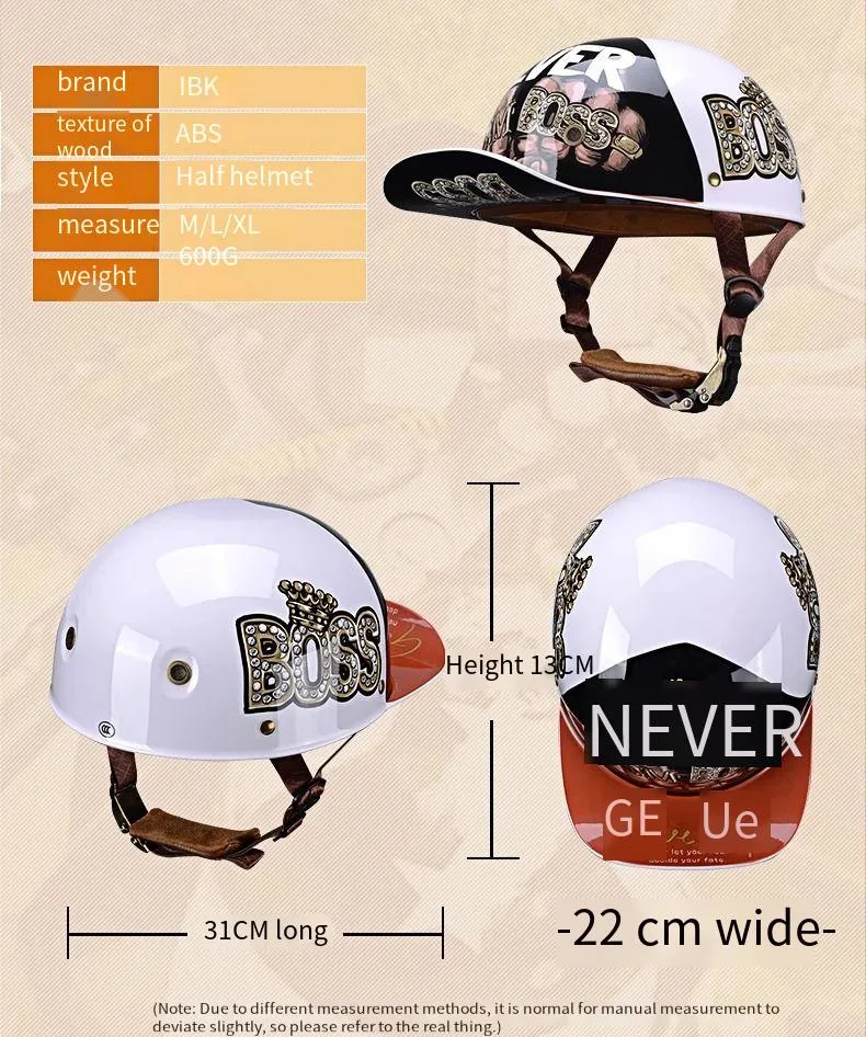 Motorcycle Helmet Electric Vehicle Helmet Baseball Cap Motorcycle Helmet with Decal