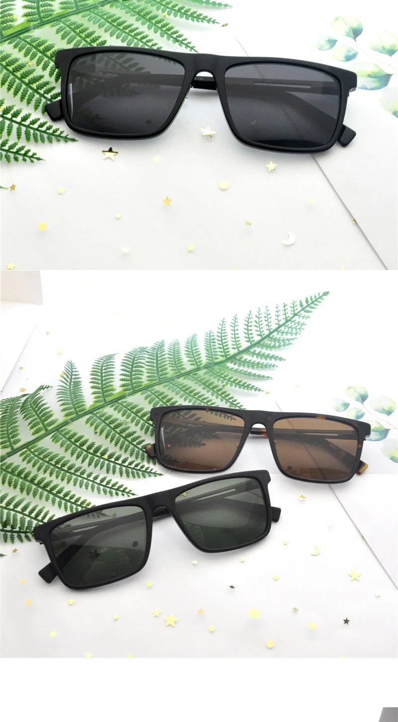 Higo Rectangle Sunglasses Models High Quality Acetate Polarized Lens for Men Style Fashion Models