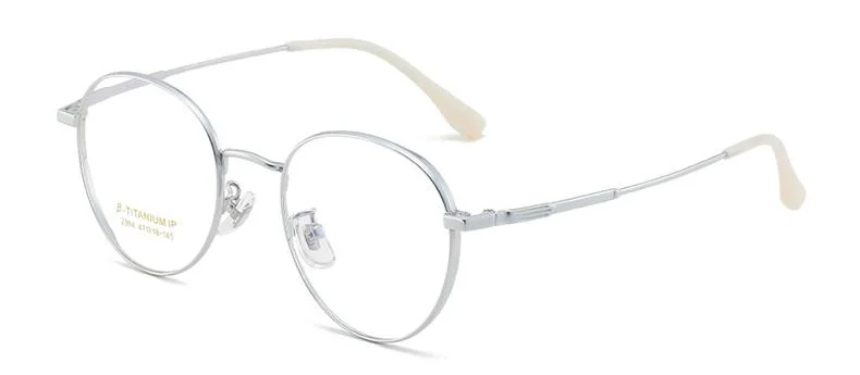 Semi-Titanium Metal Material Anti-Blue Light Eyeglasses Fashion Flat Lens Myopia Glasses