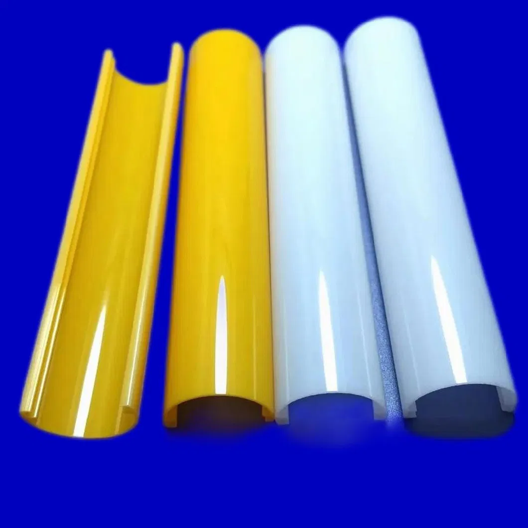 Custom-Made Orange or Yellow PC Extrusion Plastic Lens for LED Light