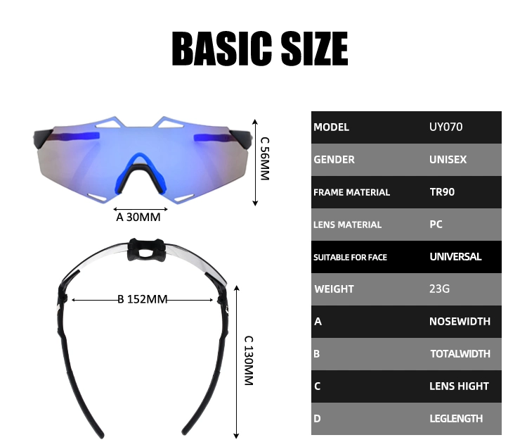 Free Sample 3 Sets of Lens Outdoor Photochromic Cycling Sunglasses Sports Polarized