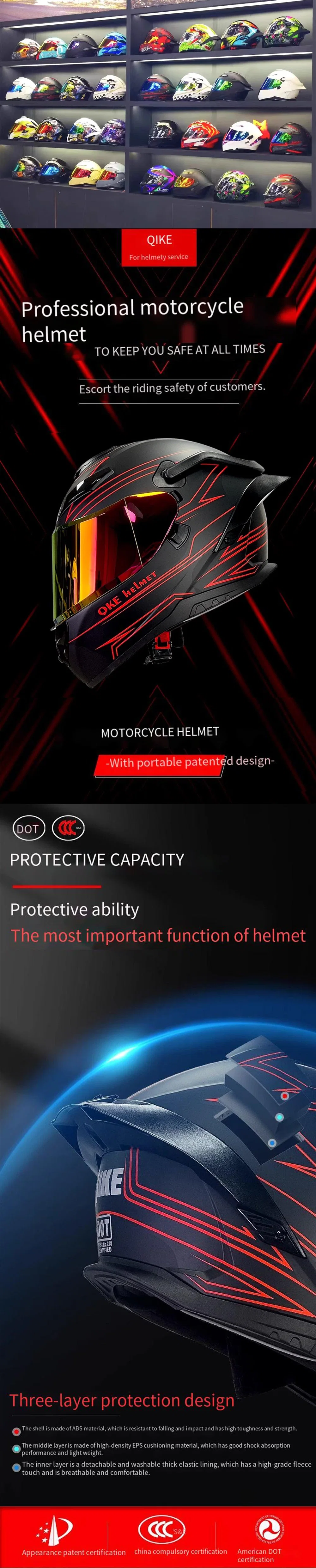 2023 New Fashion DOT Standard Man Full Face Motorcycle Helmets Cascos Gold-Plated Lens Riding Racing Helmet