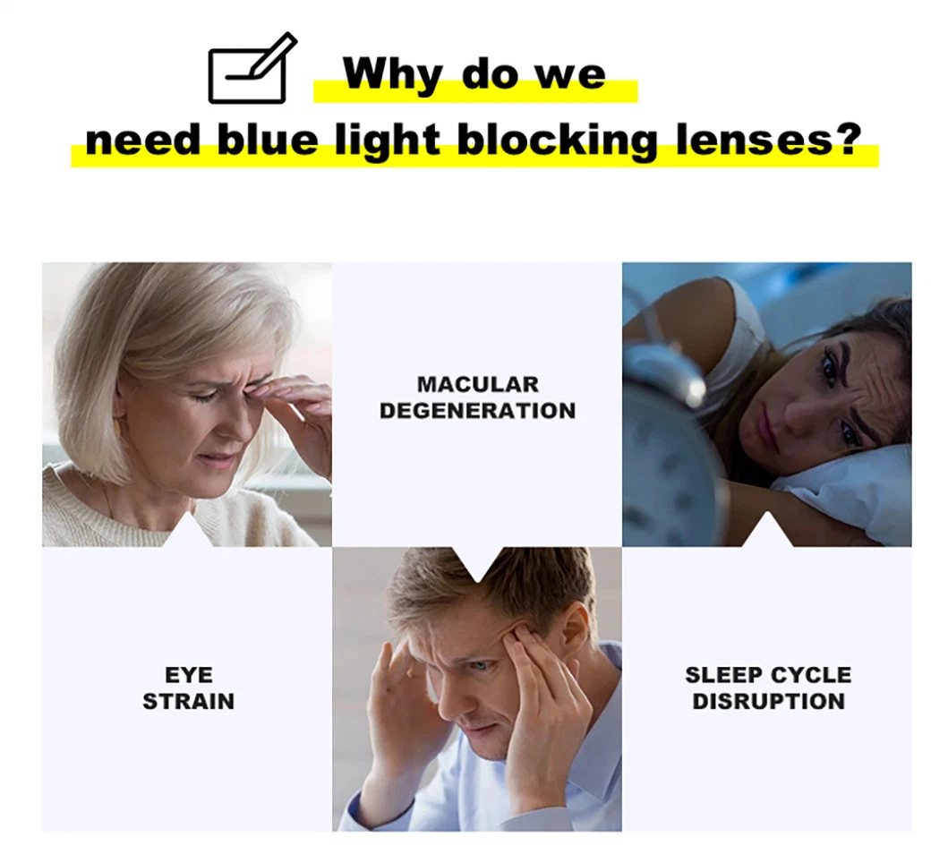 Cr39 1.56 Blue Light Filter Blue with UV420 Protection Lenses Optical Eyeglasses Lens