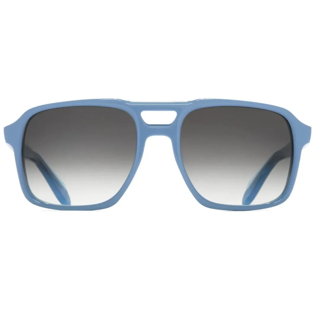 Yeetian UV400 Protective Gradient Grey Lenses Mazzucchelli Light Blue Acetate Pilot Spectacle